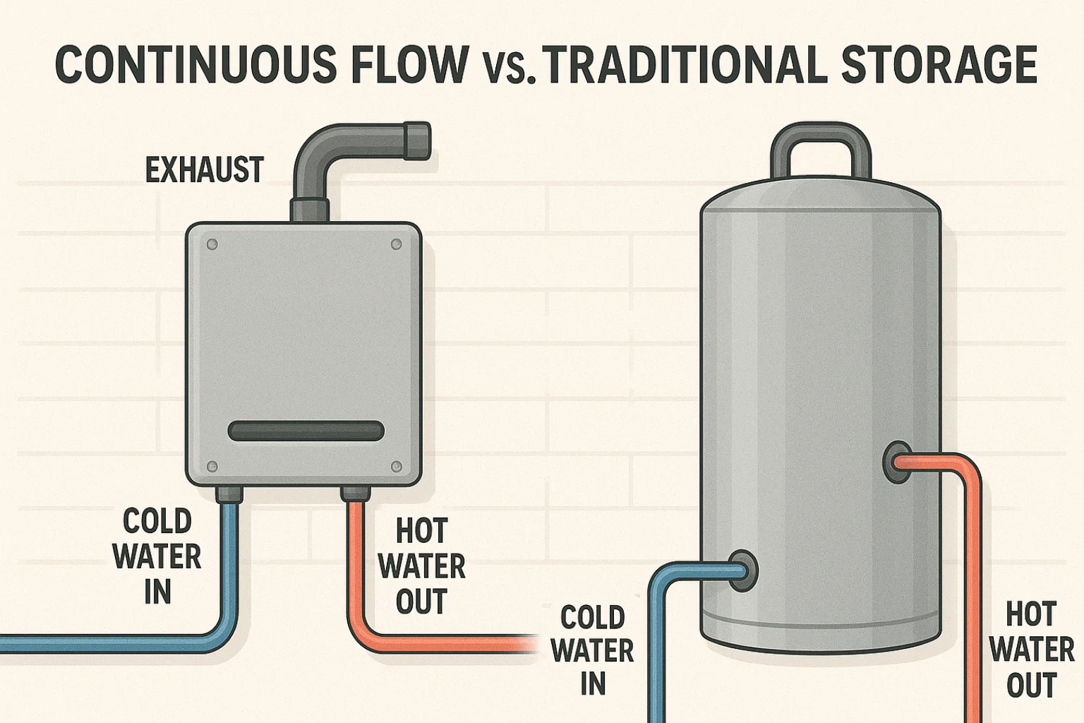 Continuous flow heaters